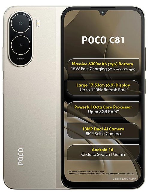 Xiaomi Poco C81 4G		 Price in Pakistan